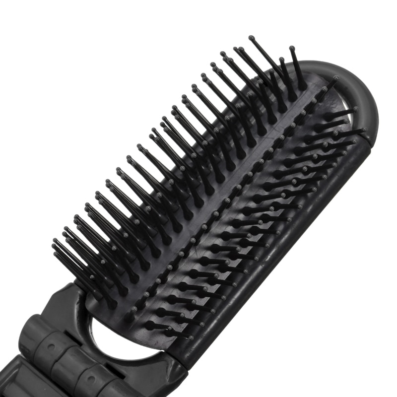 Folding Hair Brush Travel Comb with Mirror