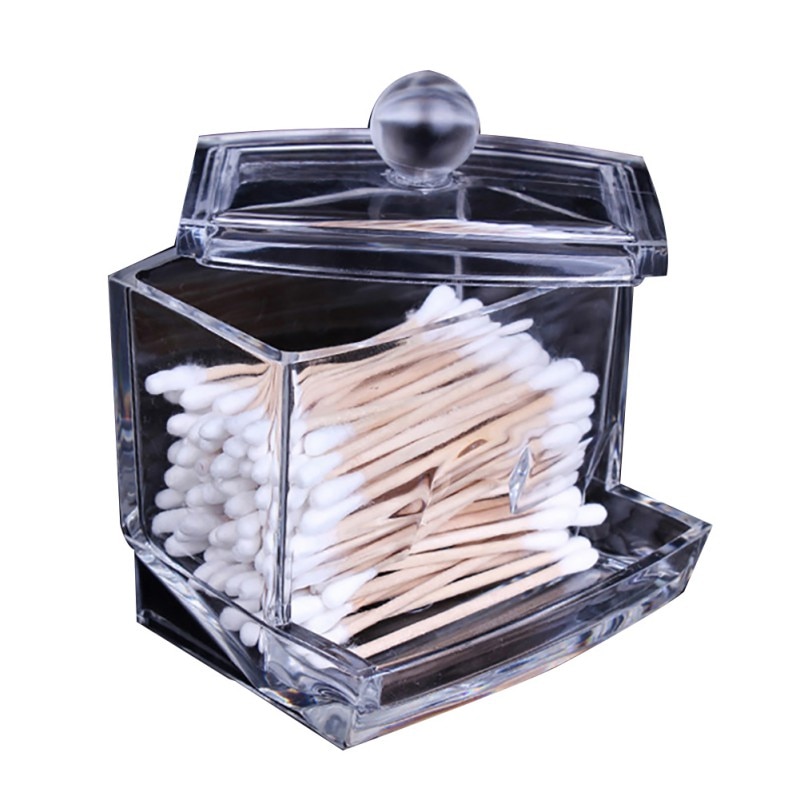 Cotton Bud Holder Clear Acrylic Dispenser