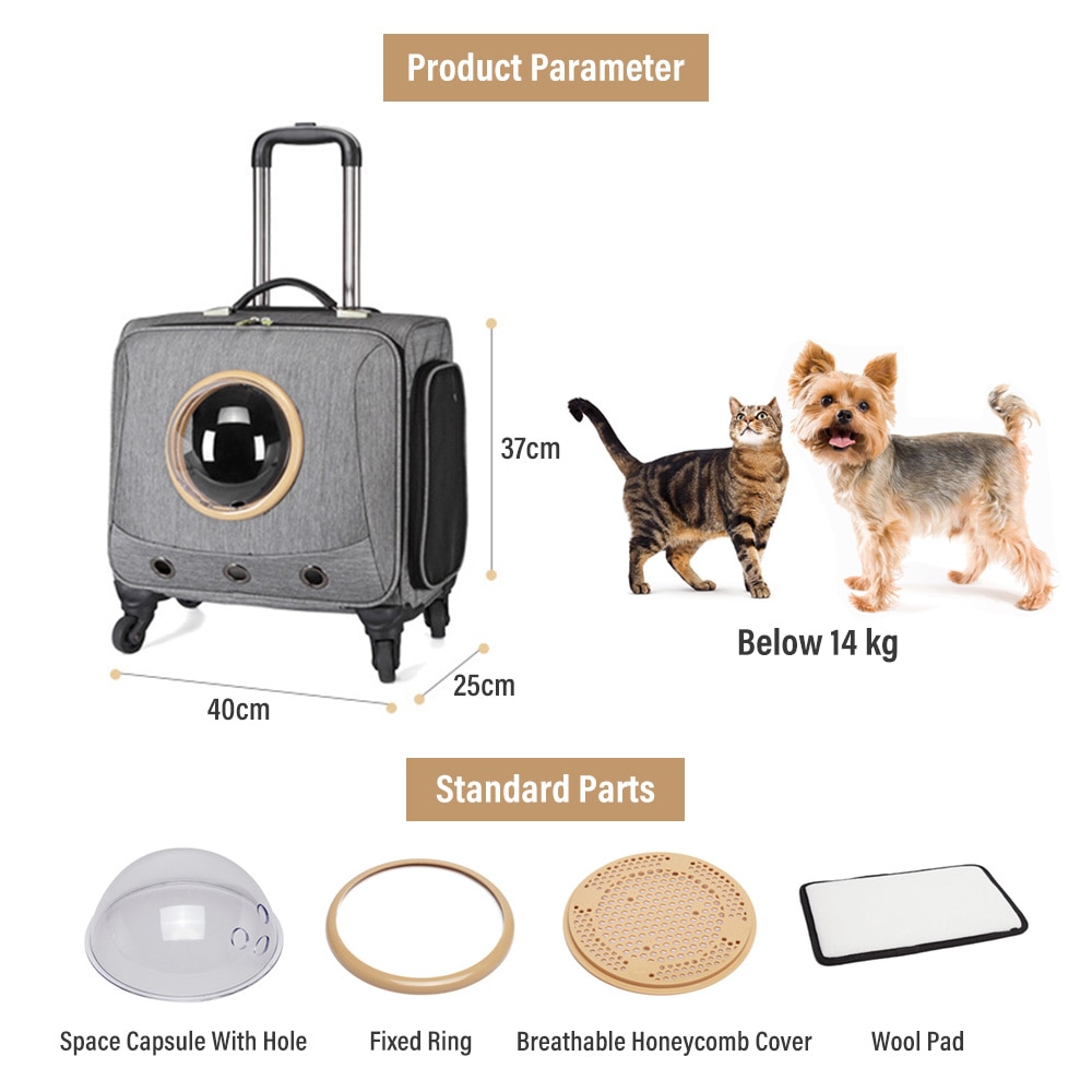 Dog Trolley Pet Carrier Luggage