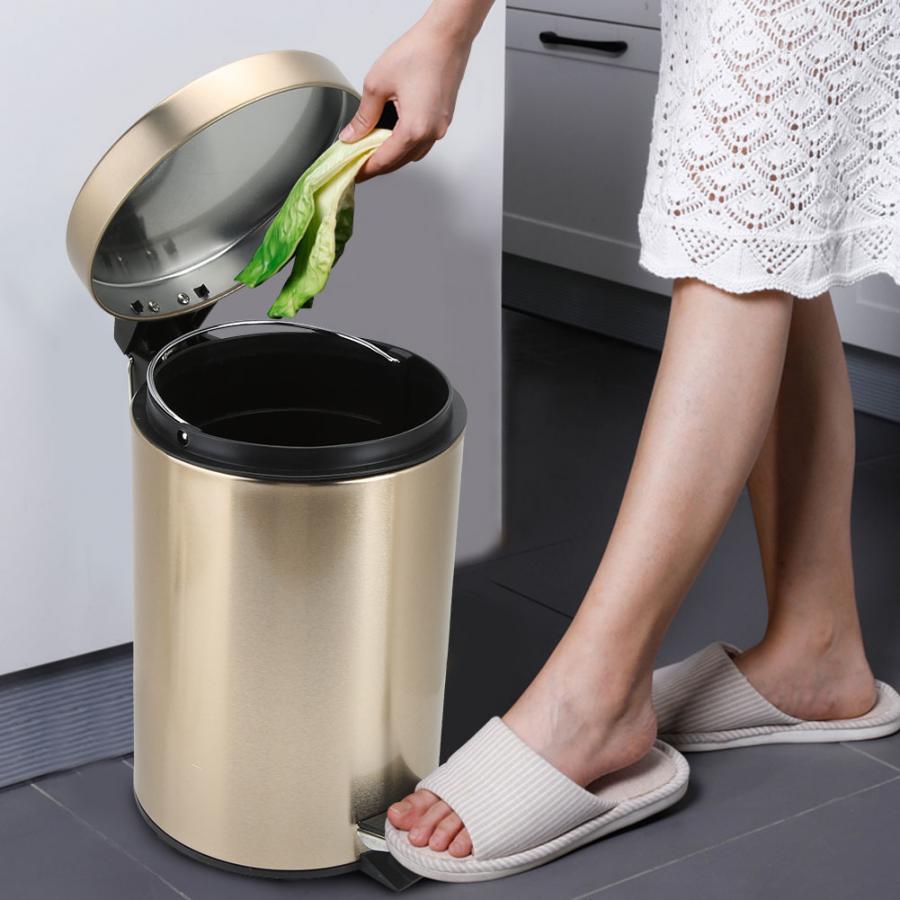 Foot Pedal Trash Can Stainless Bin