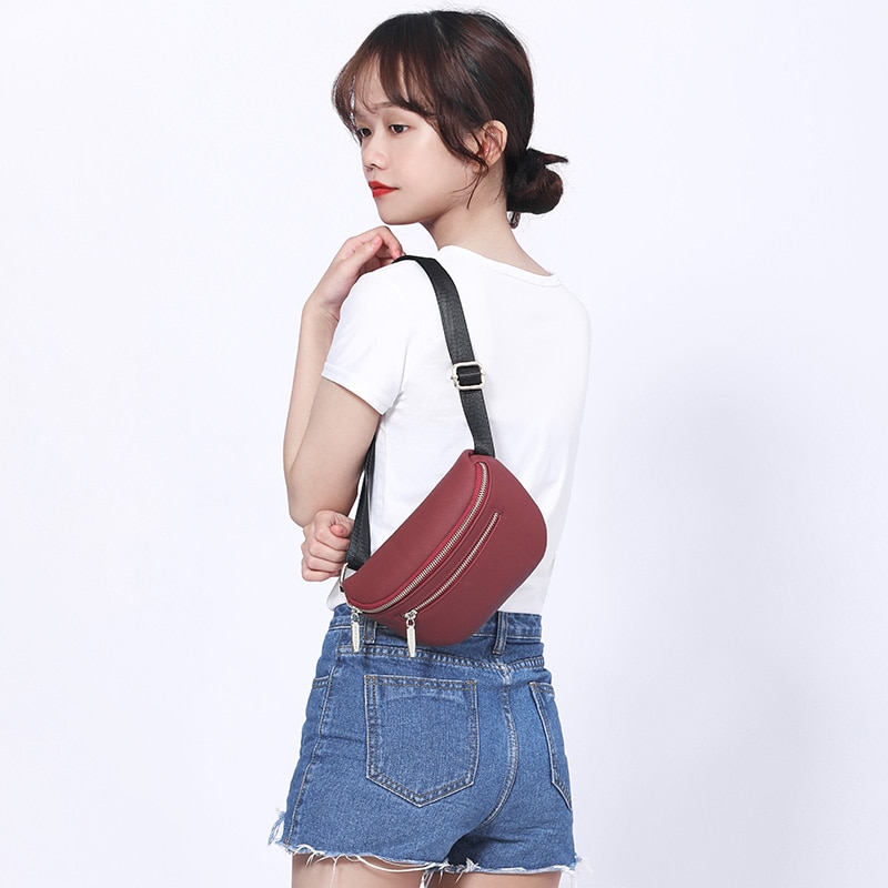 Leather Women Bum Bag Fanny Pack