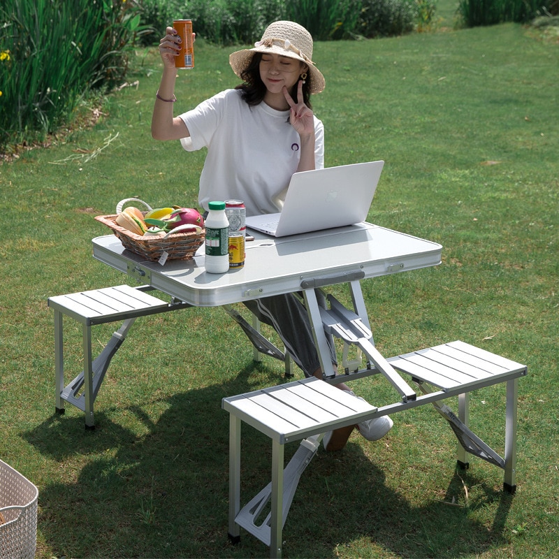 Foldable Camping Picnic Table with Seats