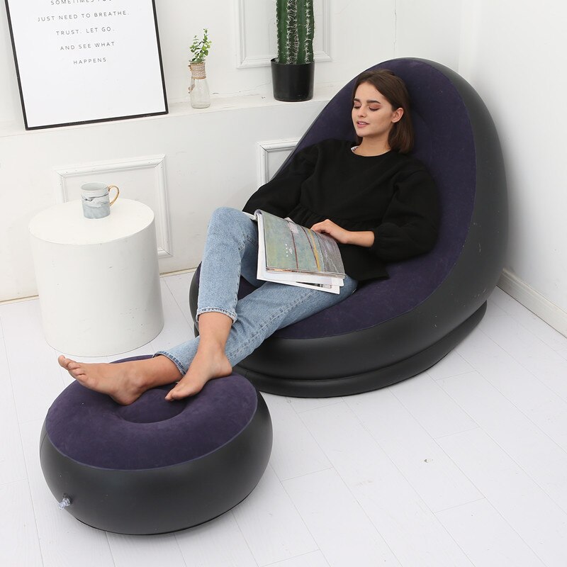 Inflatable Bean Bag Chair with Stool