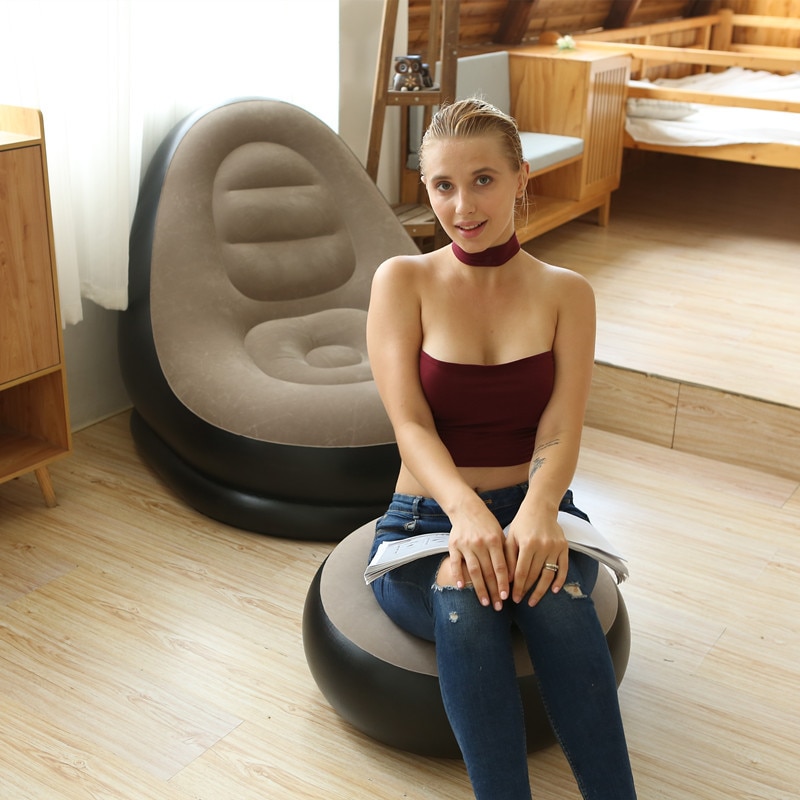 Inflatable Bean Bag Chair with Stool