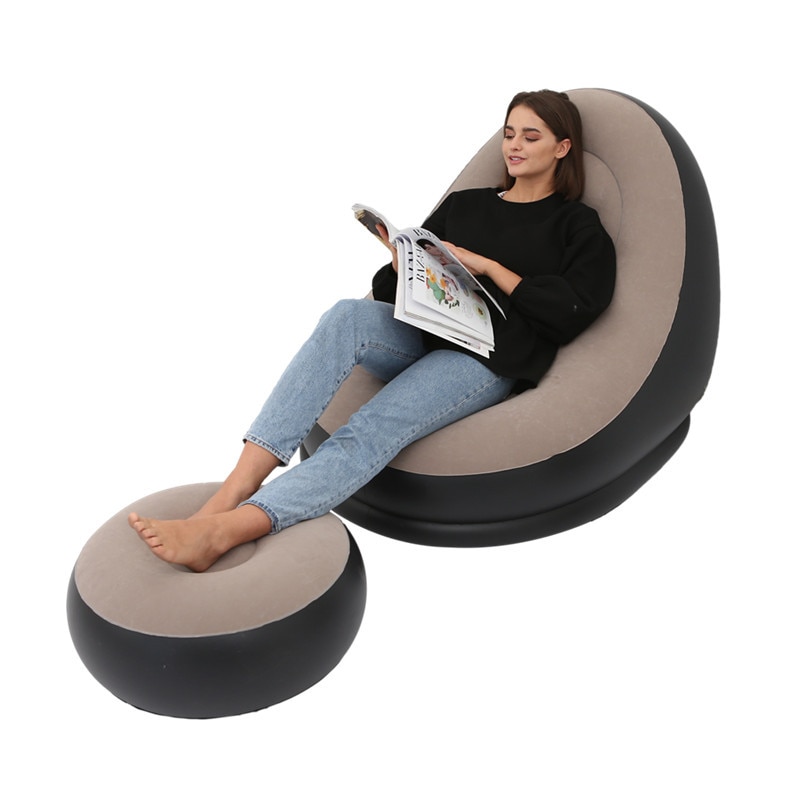 Inflatable Bean Bag Chair with Stool