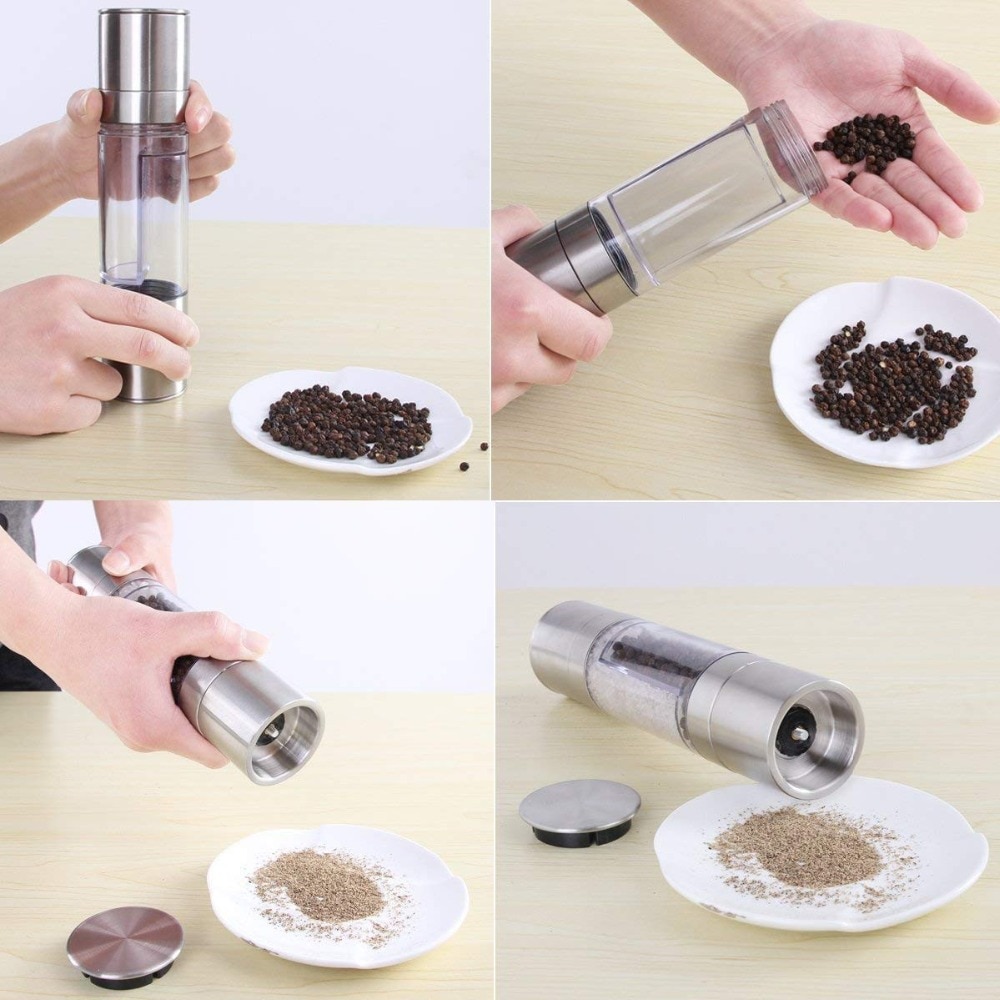 Salt and Pepper Grinder 2 in 1 Container