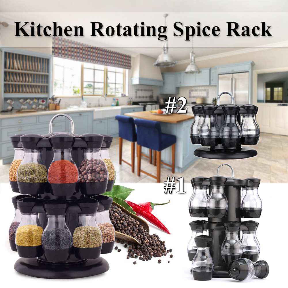 Revolving Spice Rack Condiments Organizer