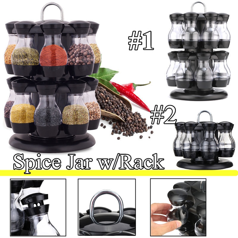 Revolving Spice Rack Condiments Organizer