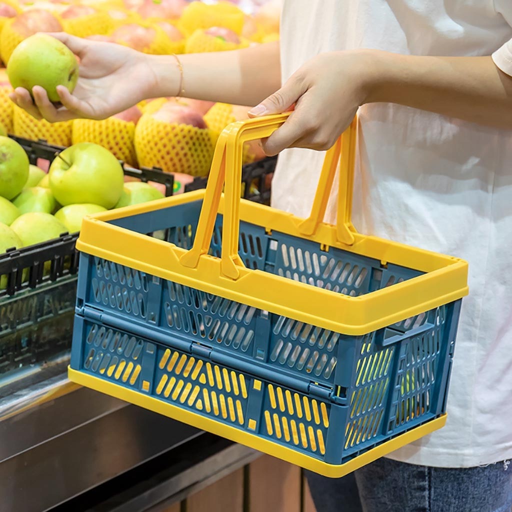 Plastic Folding Basket with Handle