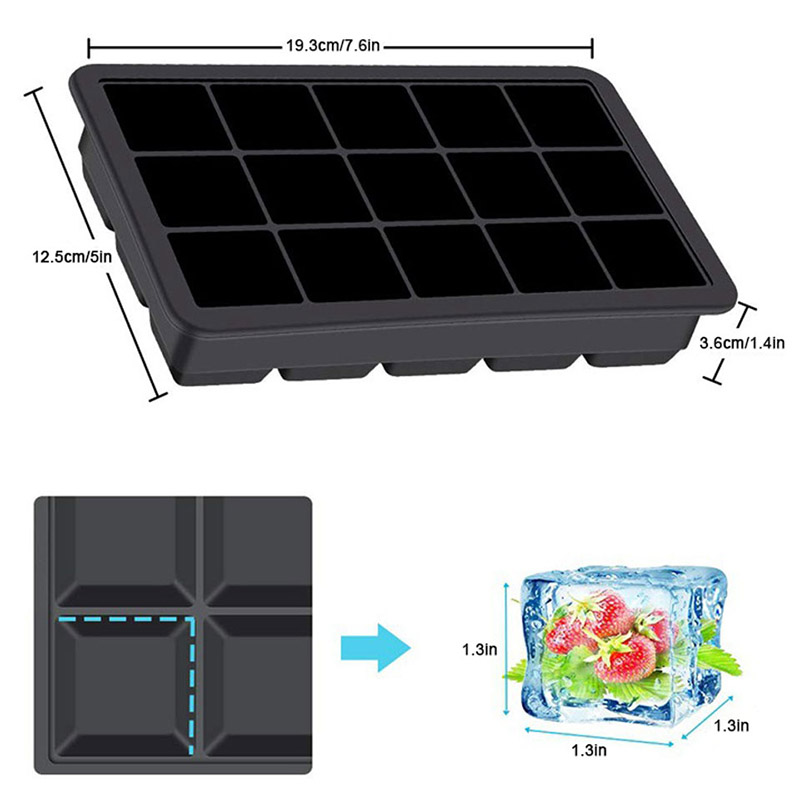 Ice Cube Tray with Lid 15 Holes Ice Tray