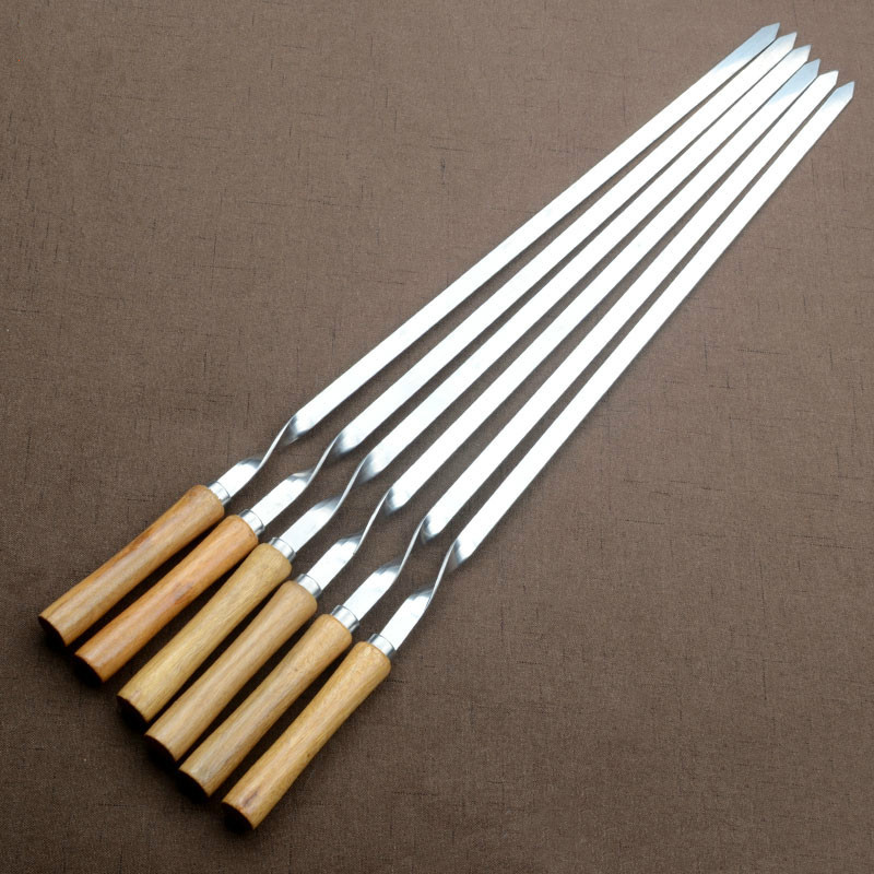 Metal BBQ Skewers Reusable Meat Skewers