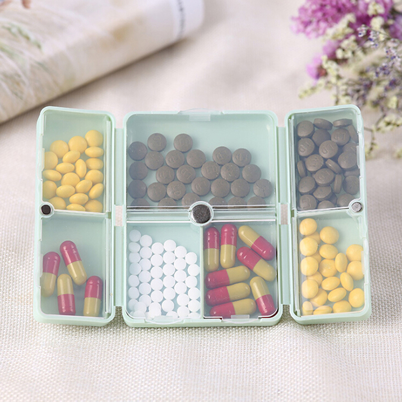 Travel Pill Organizer 7-Grid Container