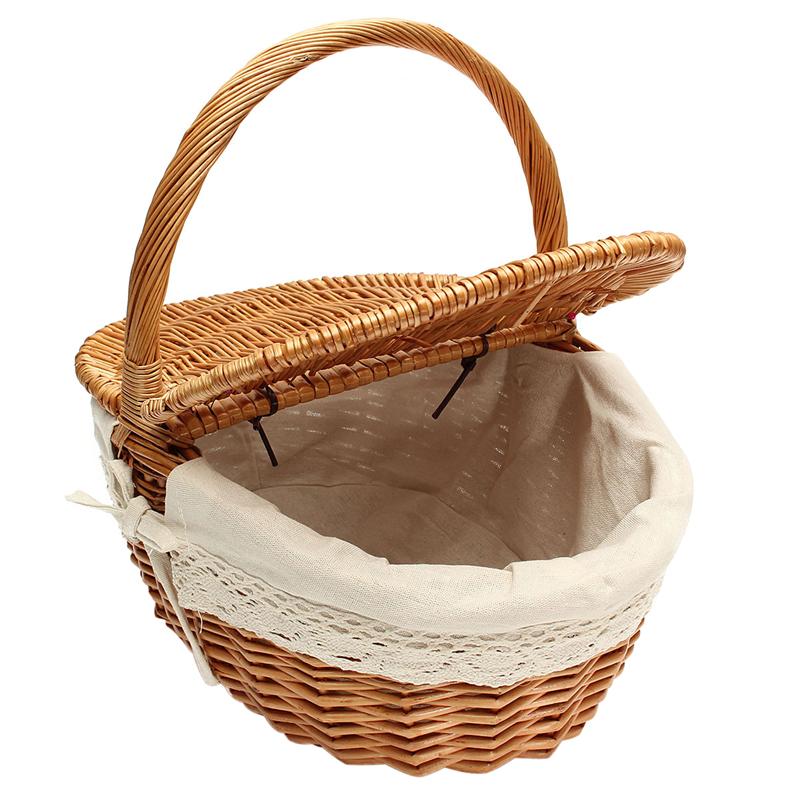 Wicker Picnic Basket with Inner Liner