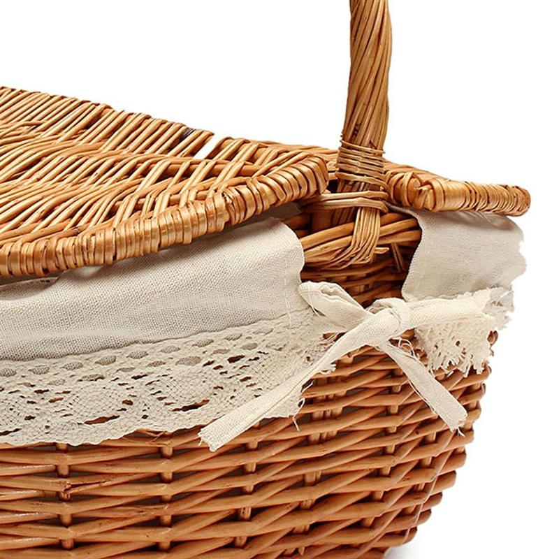 Wicker Picnic Basket with Inner Liner