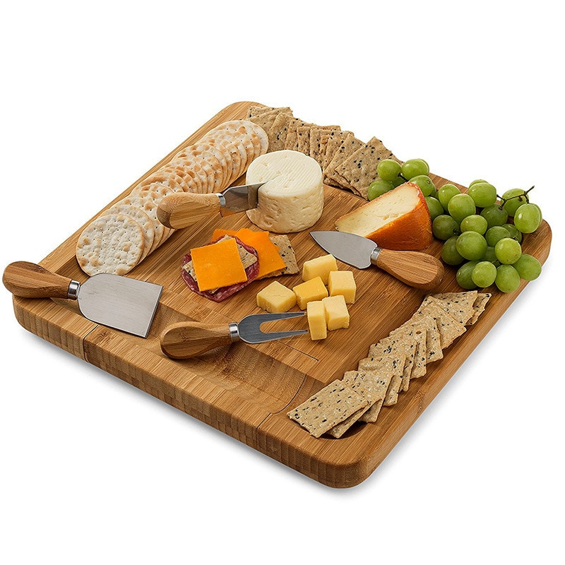 Cheese Board with Knives Wooden Board