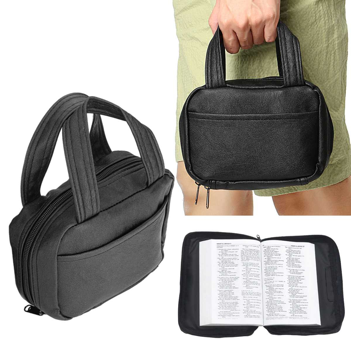 Bible Cover Leather Carry Bag