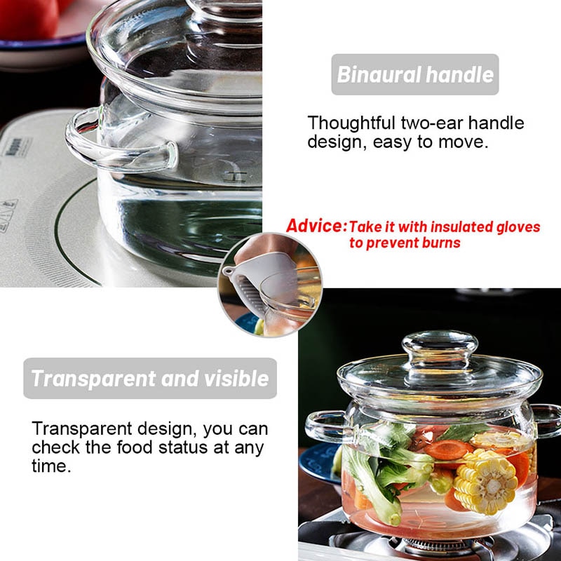 Soup Pot Transparent Glass Cooking Pot