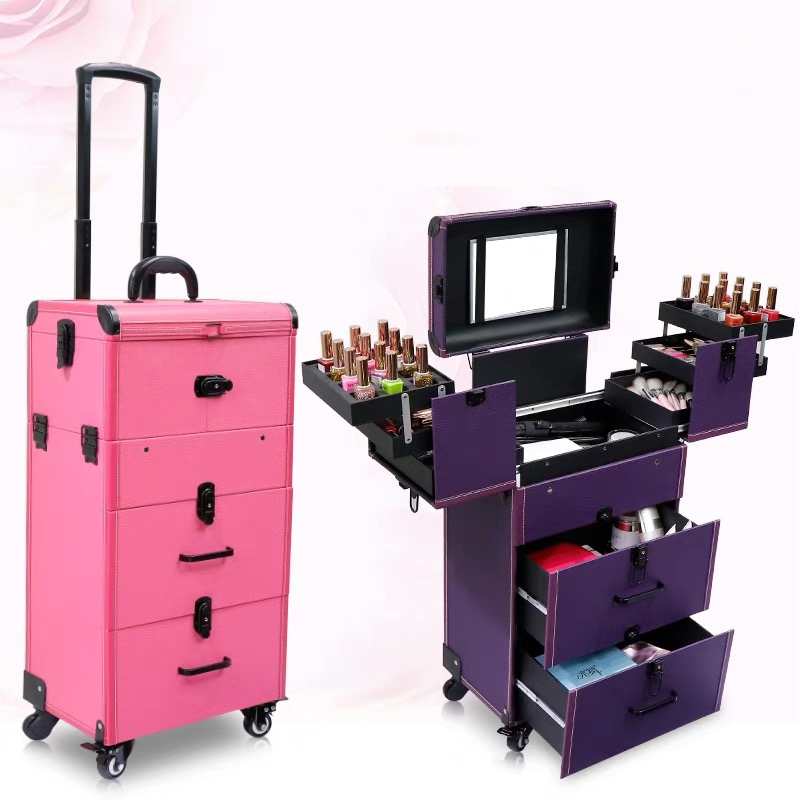 Trolley Makeup Case Multi-Layer Storage