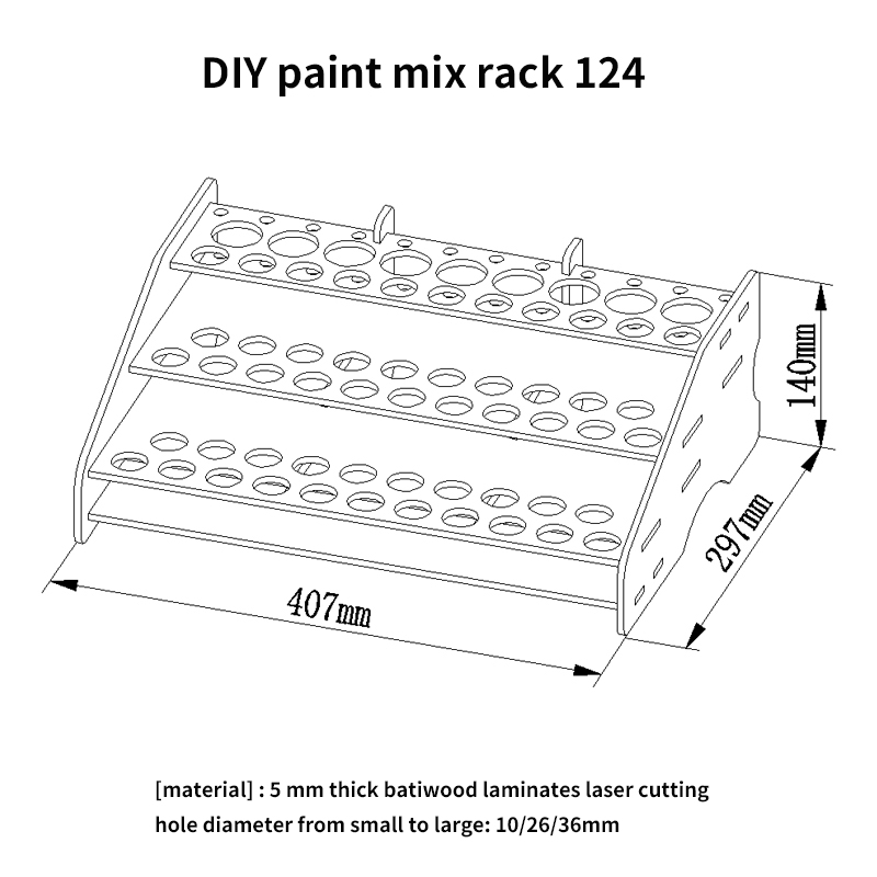 Paint Rack 74-Slot Paint Bottle Holder