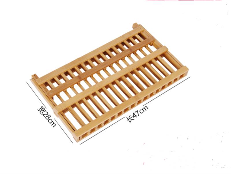 Wooden Dish Rack Foldable Plate Drainer