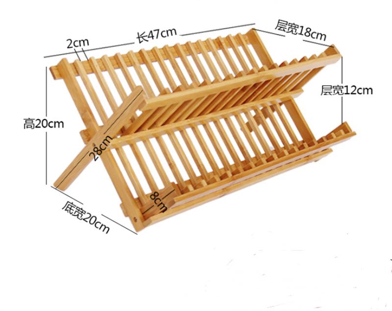 Wooden Dish Rack Foldable Plate Drainer