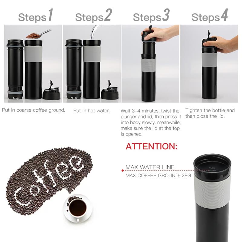 Travel French Press Coffee Maker Tumbler