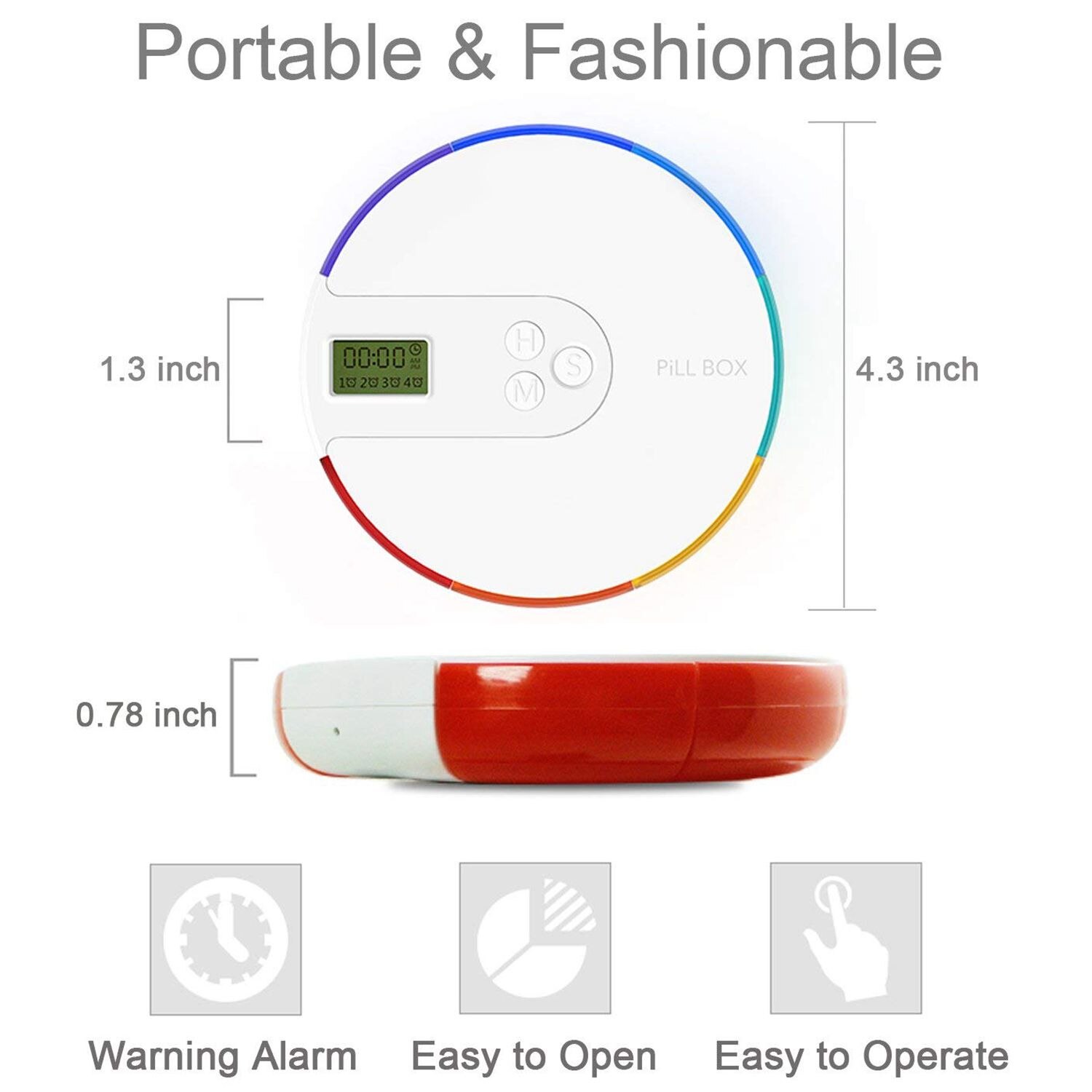 Pill Alarm Box Weekly Container