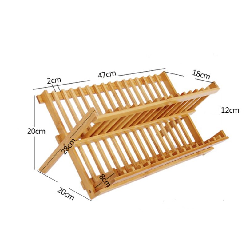 Foldable Wooden Dish Drying Rack