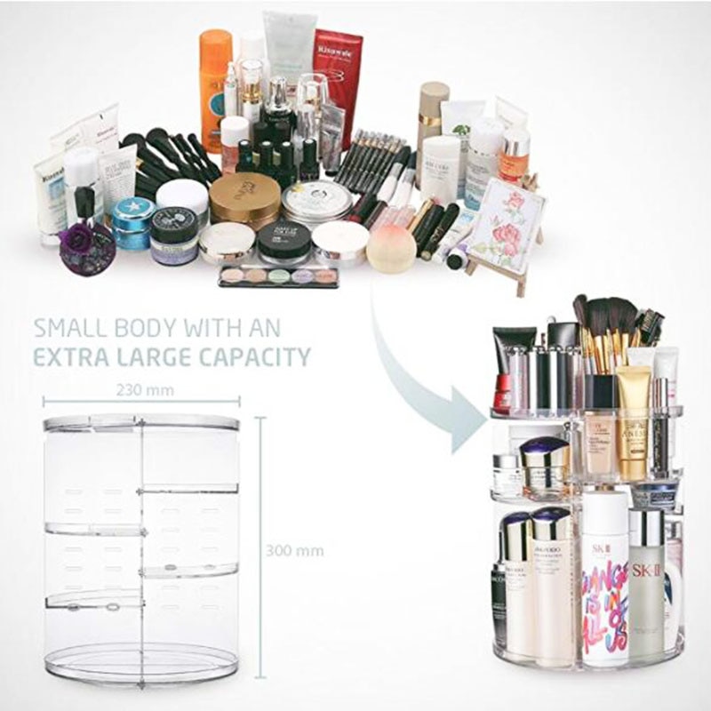 Countertop Makeup Organizer Rotating Rack