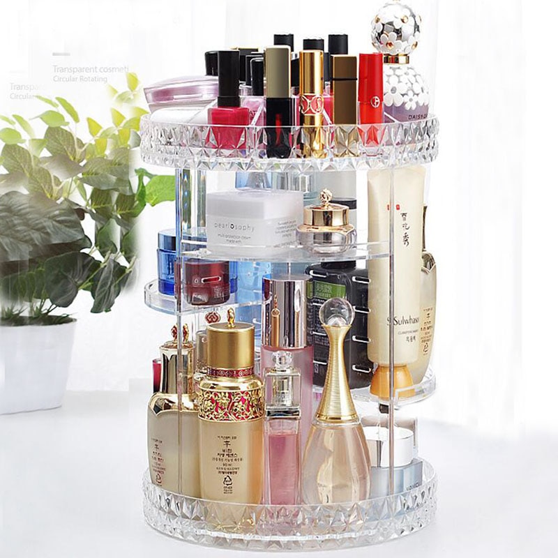 Countertop Makeup Organizer Rotating Rack