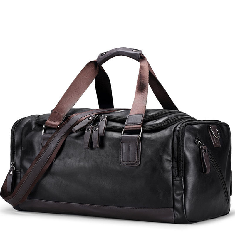 Mens Leather Duffle Bag Travel Handbag