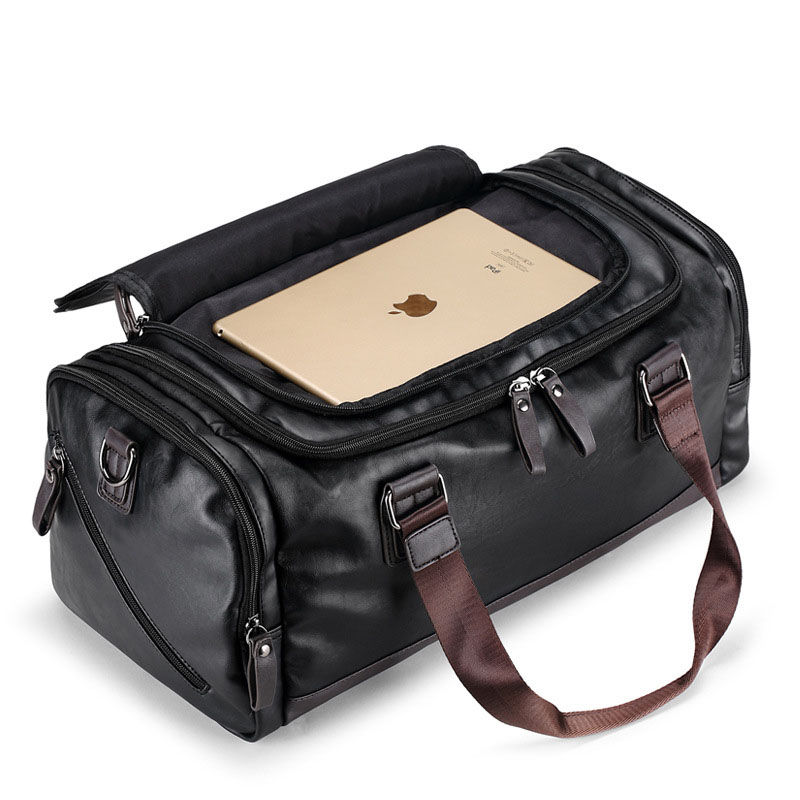 Mens Leather Duffle Bag Travel Handbag