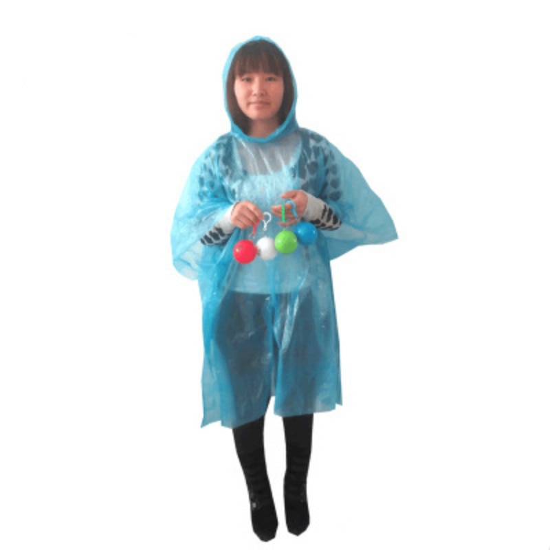 Pocket Raincoat with Ball Keychain Container