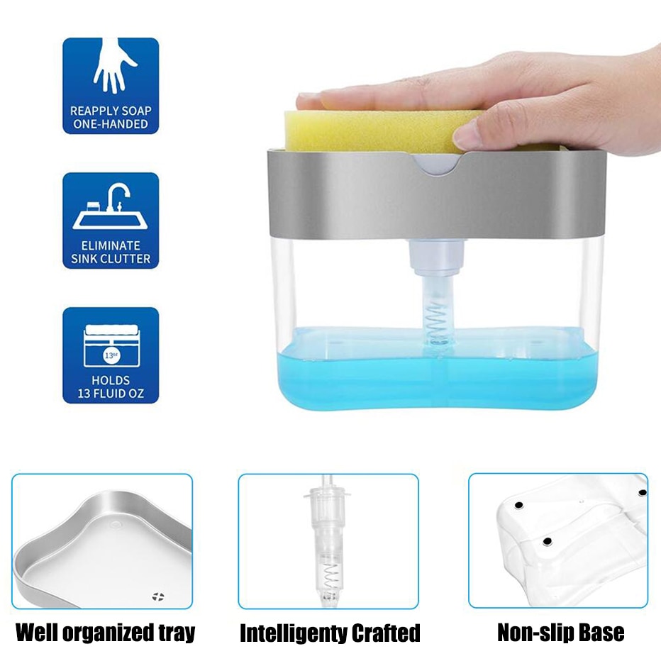 Soap Pump Dispenser Sponge Holder