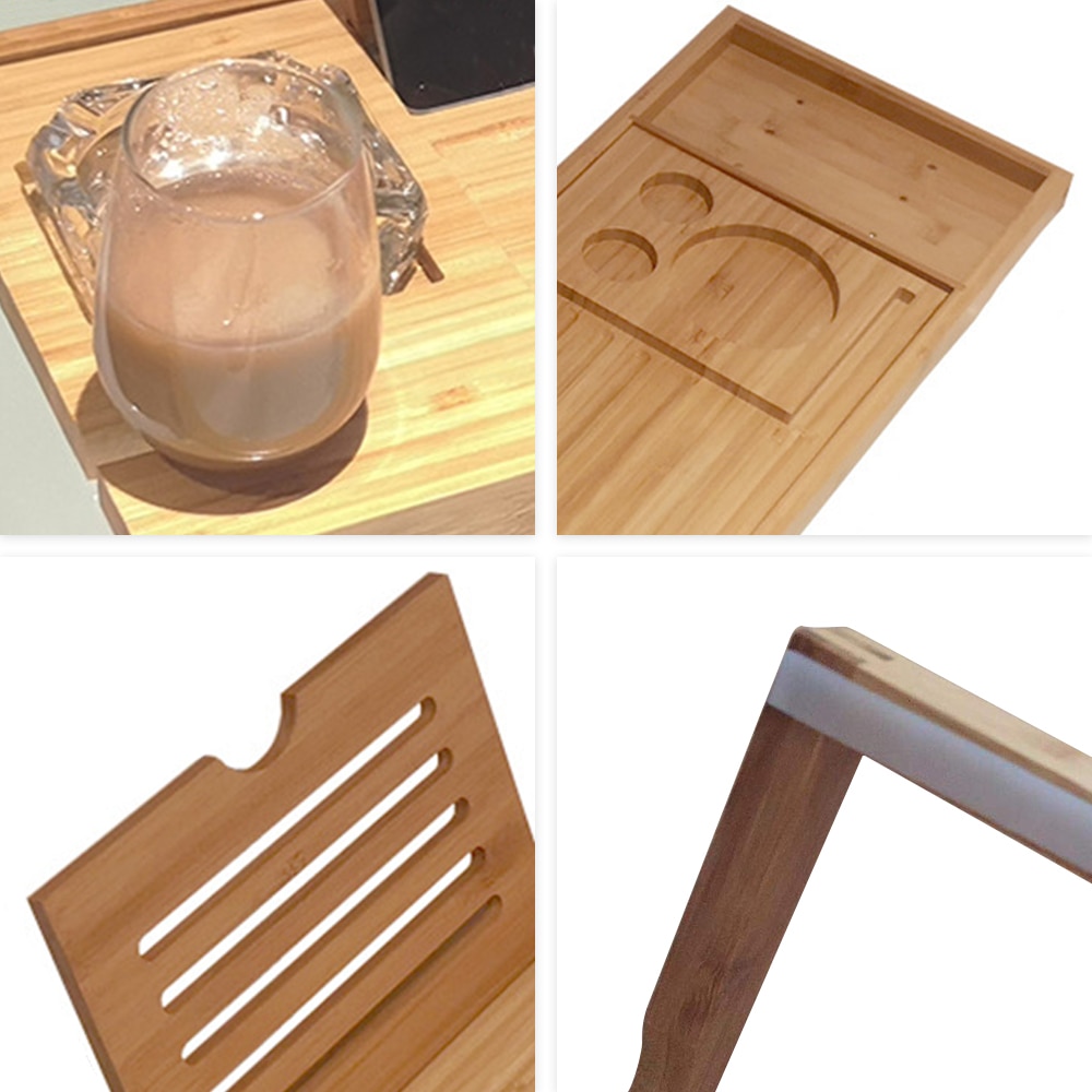 Bath Wine Holder Wooden Tray