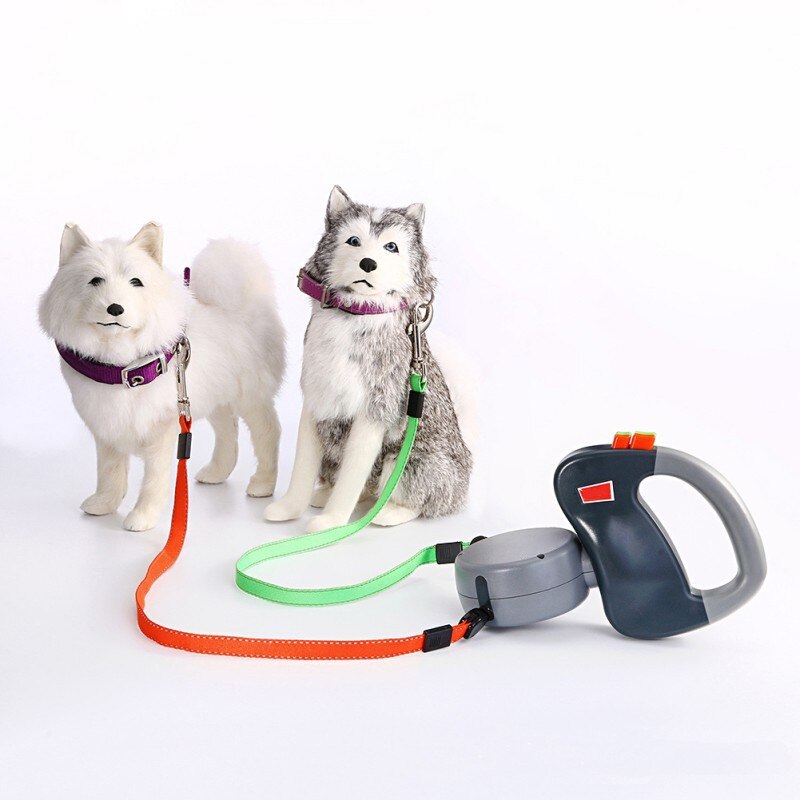 Dual Dog Leash Retractable Cord