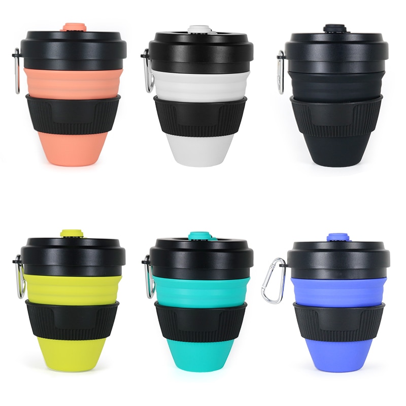 Folding Cup Reusable Cup with Straw