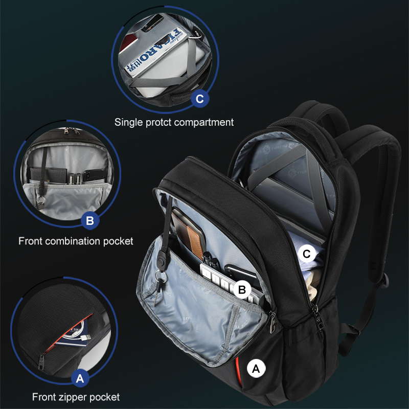 Backpack With USB Charging Port Anti-Theft Bag