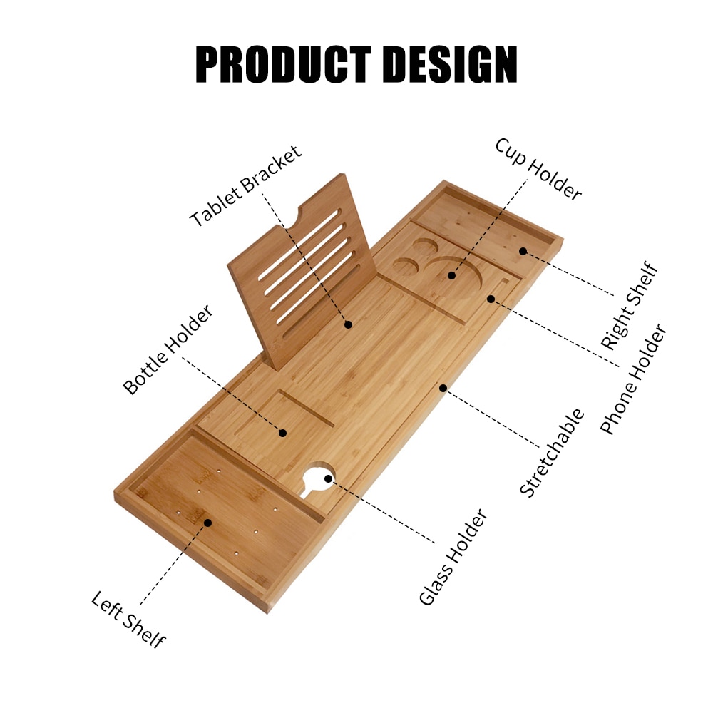 Bath Tub Caddy with Reading Rack