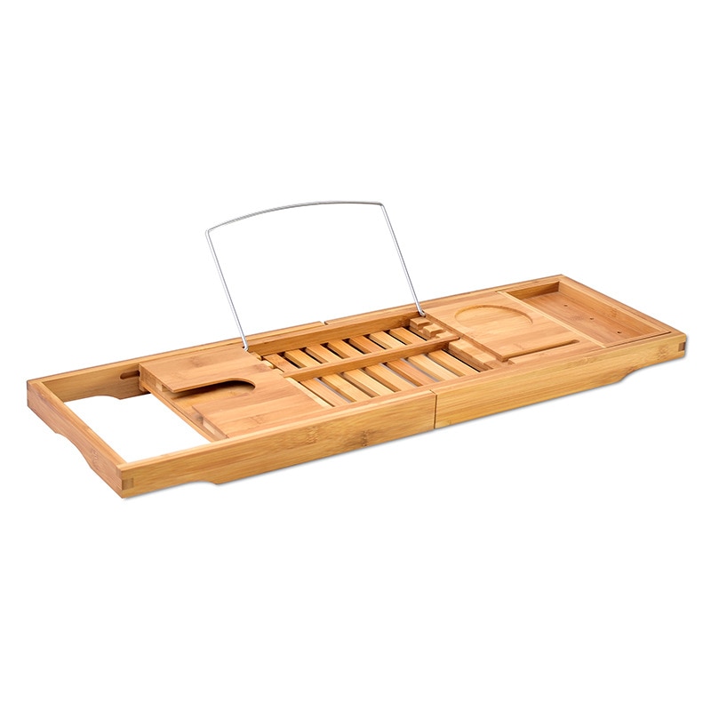 Bamboo Bath Caddy Bathtub Tray Organizer