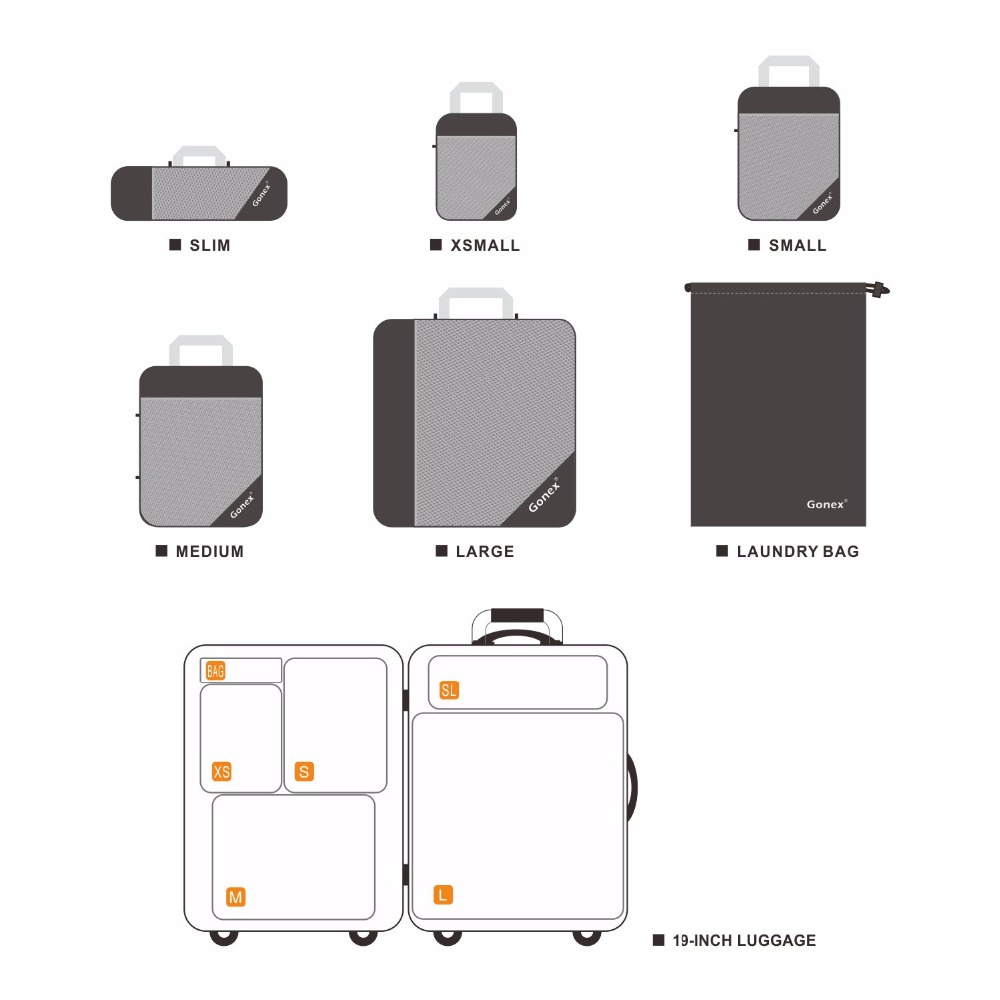 Travel Bag Organizer Luggage Cubes