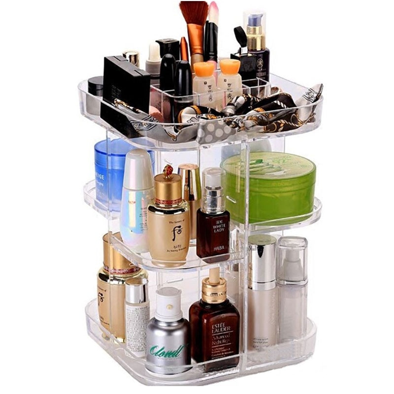 Acrylic Makeup Storage Rotating Organizer