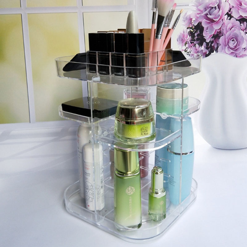 Acrylic Makeup Storage Rotating Organizer