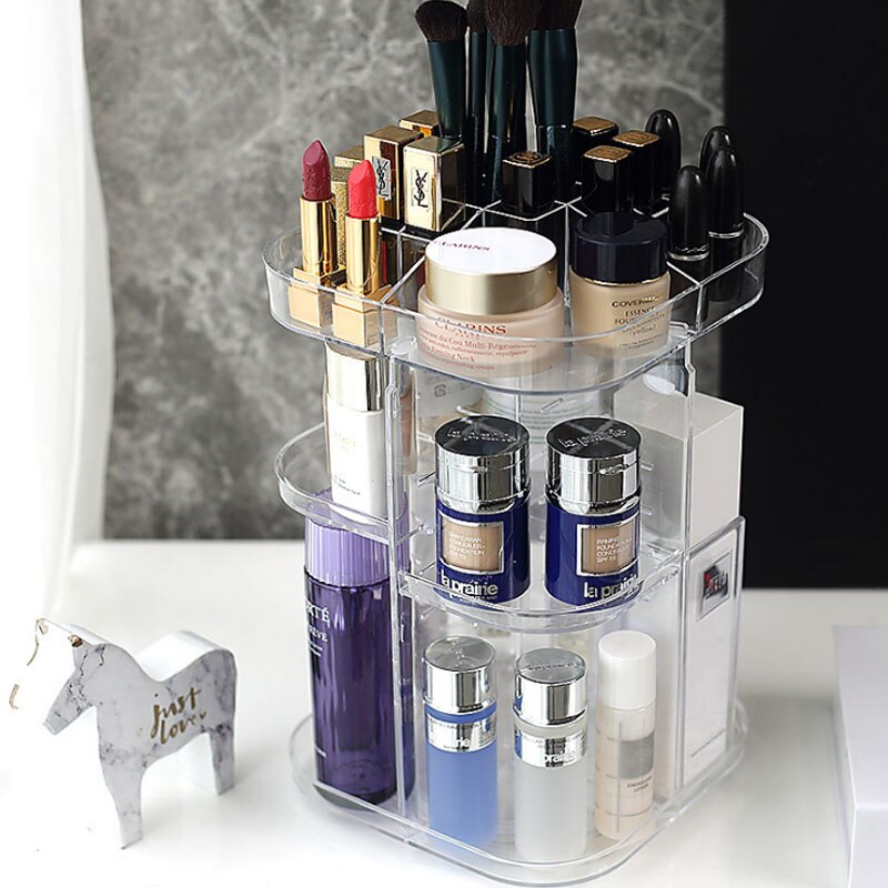 Acrylic Makeup Storage Rotating Organizer