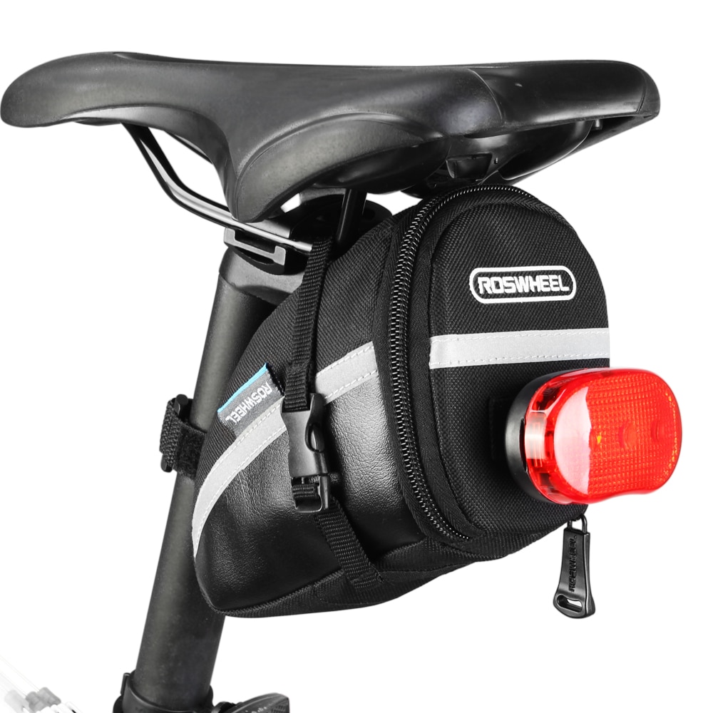 Bike Saddle Bag with Tail Light Holder