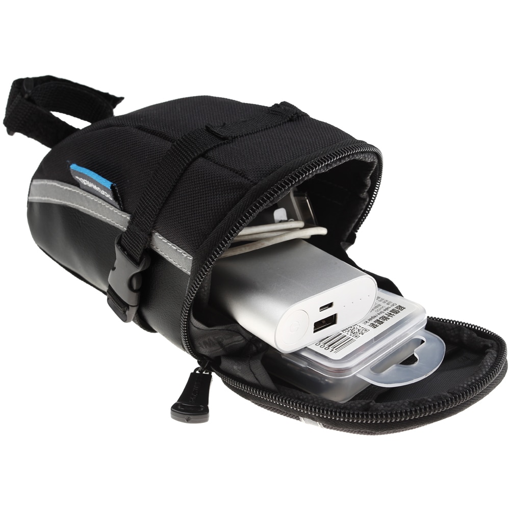 Bike Saddle Bag with Tail Light Holder