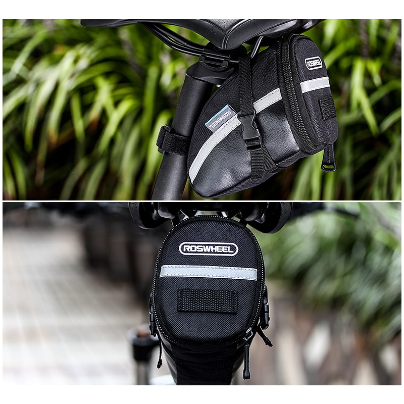 Bike Saddle Bag with Tail Light Holder