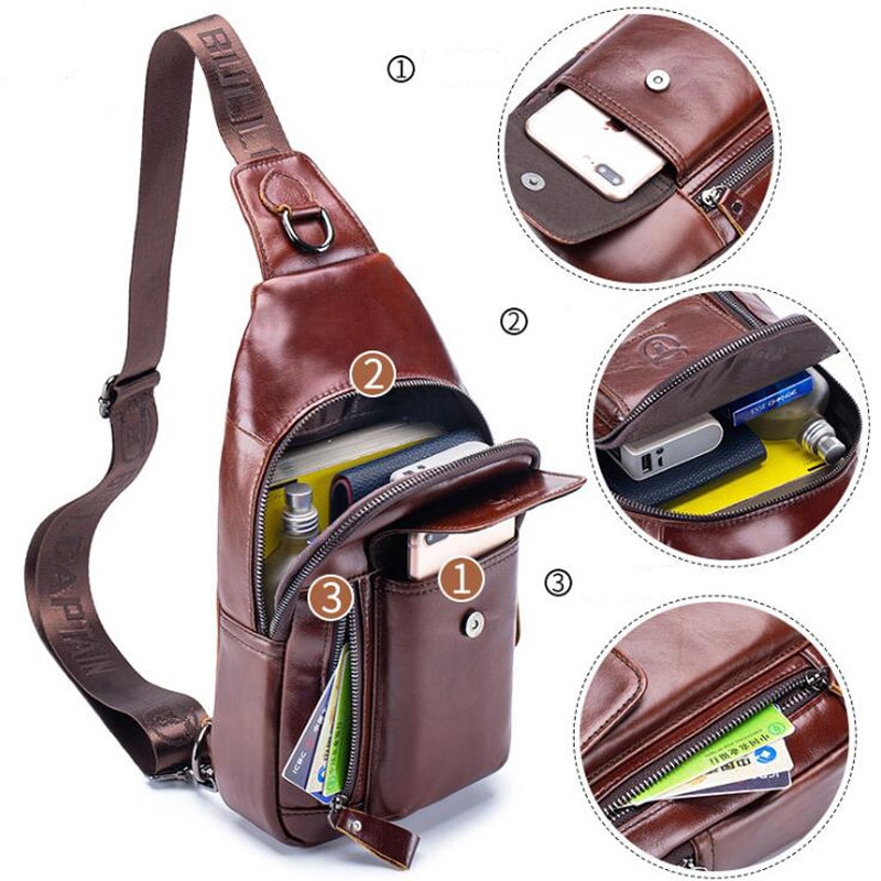 Mens Crossbody Bag Leather Handbag