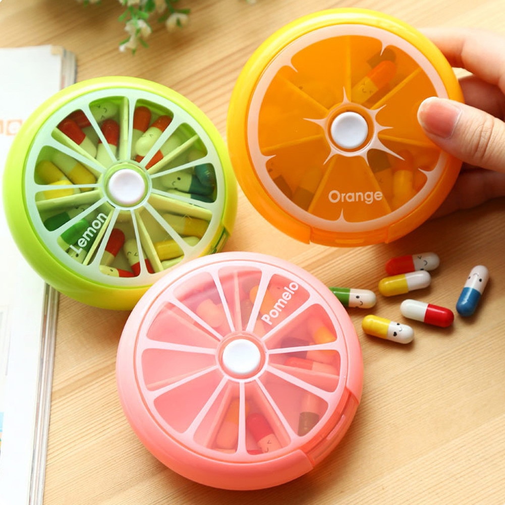 Weekly Pill Box Round Container