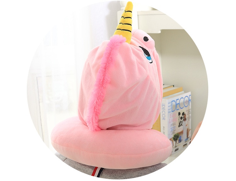 Neck Pillow With Hood Unicorn Design